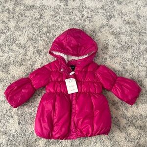 GAP Pink Hooded Puffer Jacket 12-18 Months